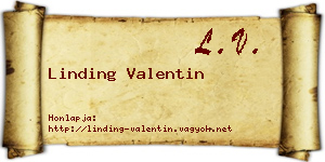 Linding Valentin névjegykártya